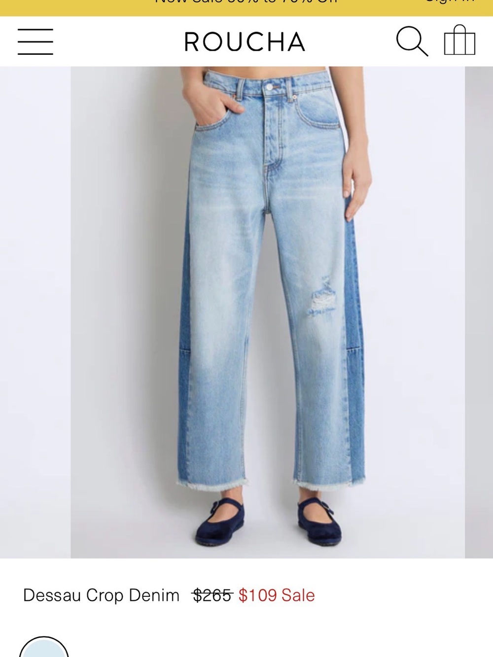 ROUCHA Sold Out Dessau Two Tone Crop Jeans